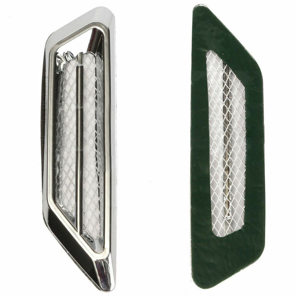 2pcs Universal Chrome Car Auto SUV Air Flow Fender Side Vent Decor Stickers DIY