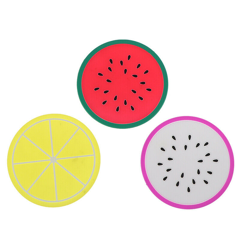 Cute Colorful Silicone fruits Coaster Cup Cushion Holder Drink Placemat M.l8
