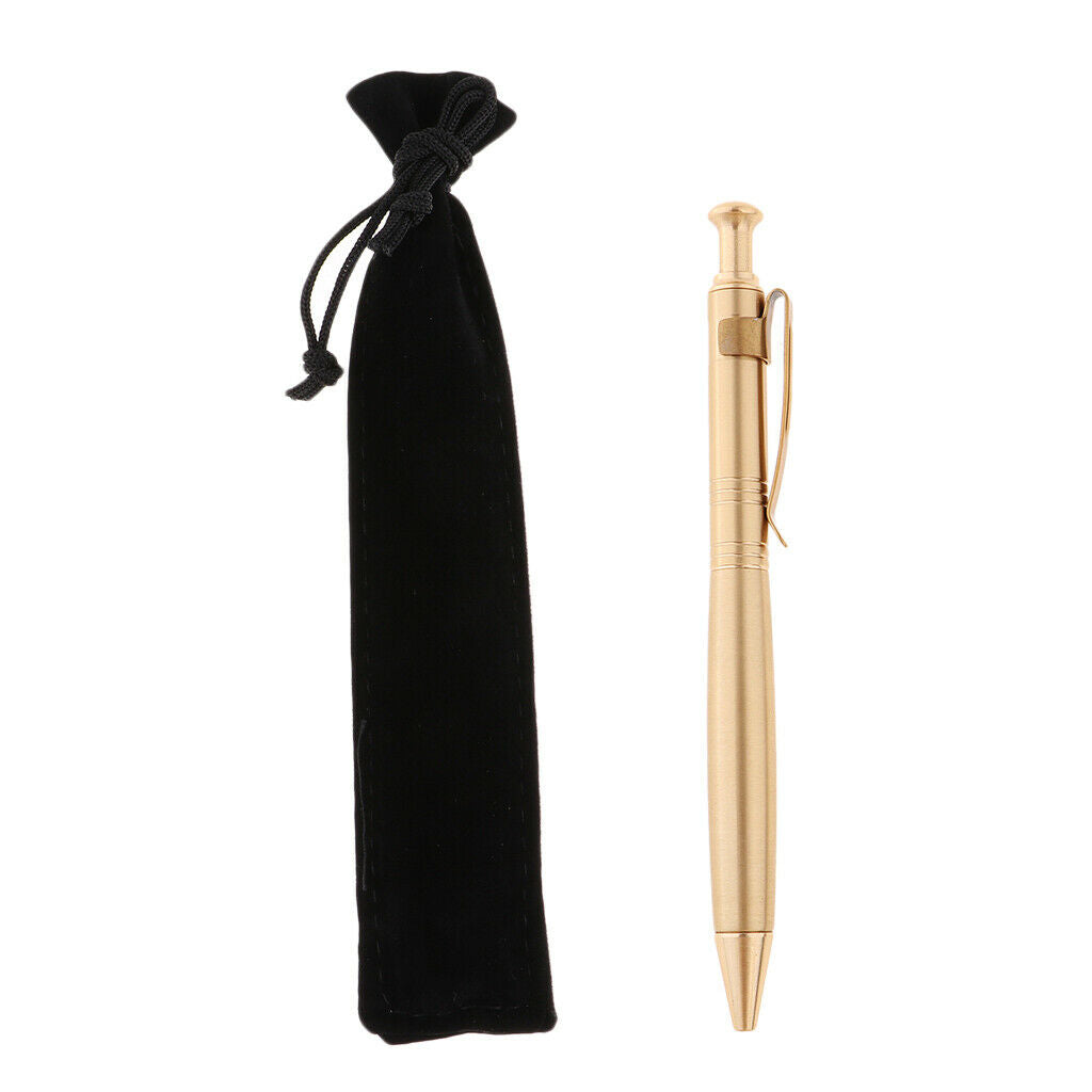 Solid Brass Pocket Rollerball Pen Retro Collectible Ballpoint Signature Pen #2
