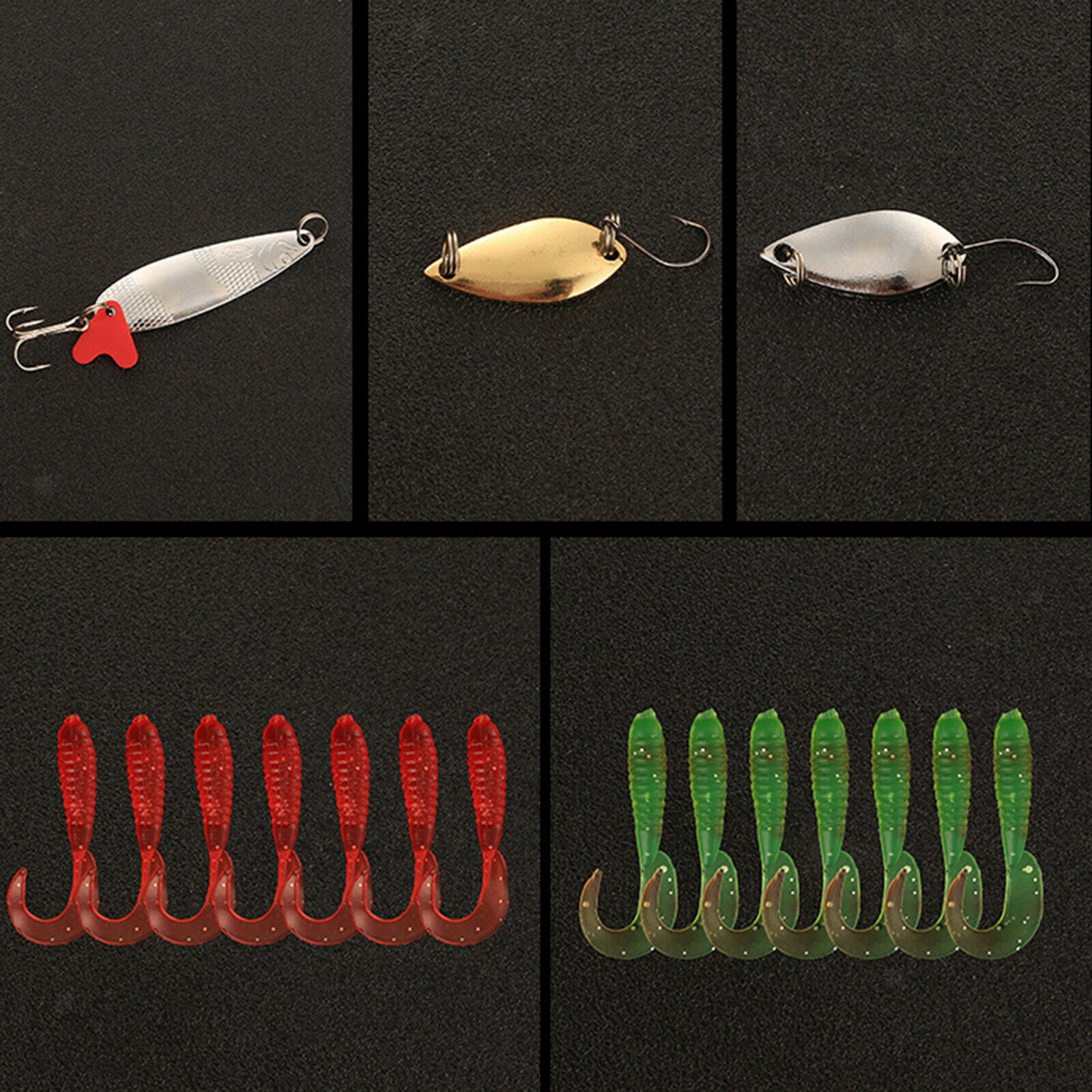 59 Fishing Lure Set Kit Spinnerbait Hooks Bass Fishing Lures Bait Tackle Boxs