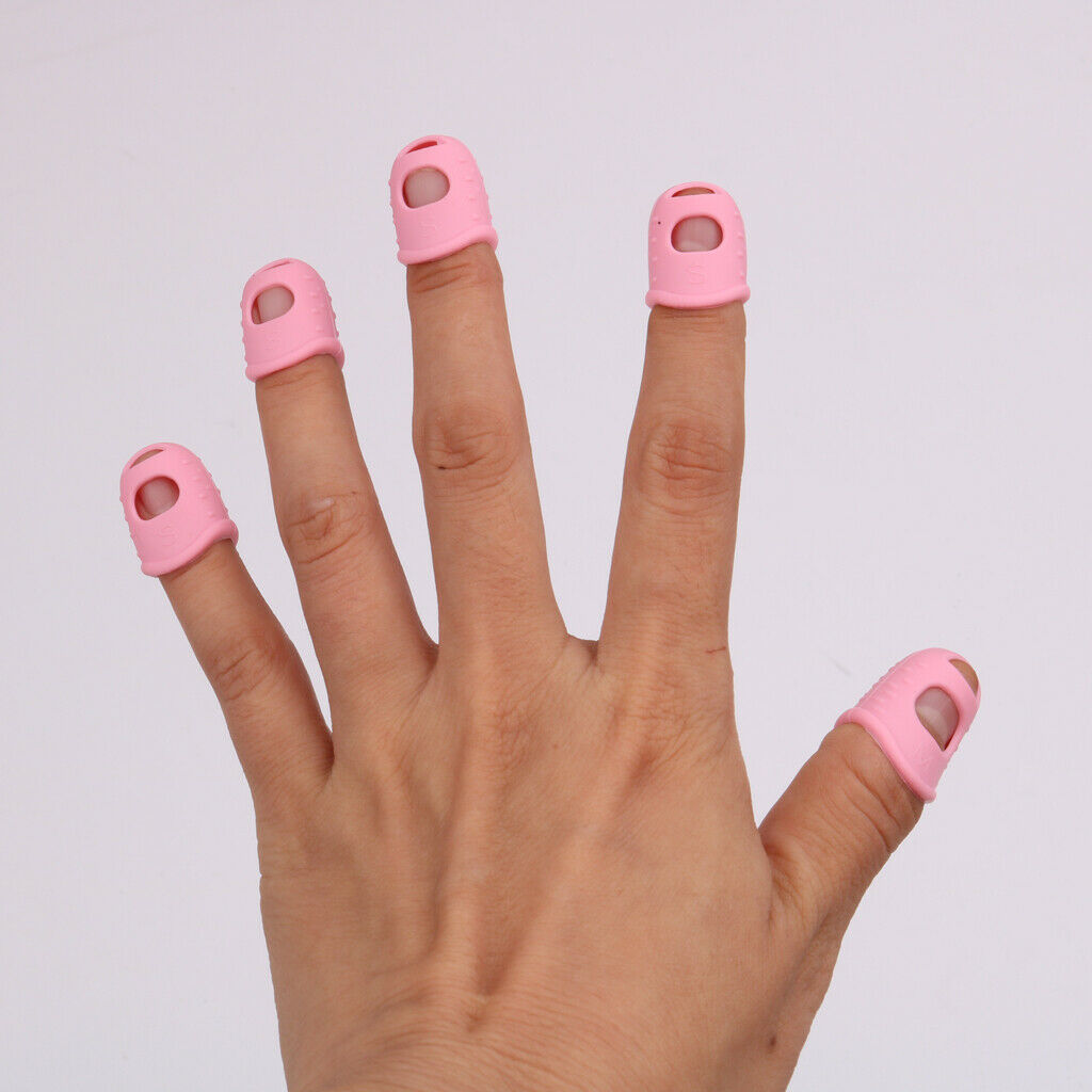 5x Silicone Thumb Picks Finger Protector Finger Guards Plectrum for Guitar