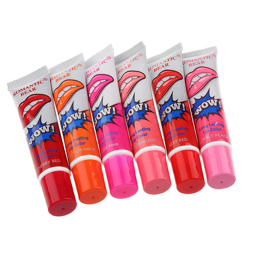 6x Peel Off Lip Gloss Makeup Long Lasting Lip Tint Color for Party Daily