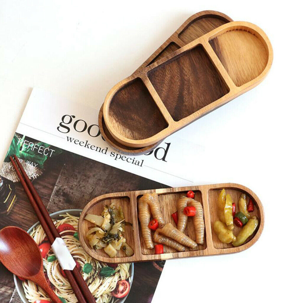 Wooden Plate Tray Multifunctional Bamboo Tray for Handle Decoration And Non-