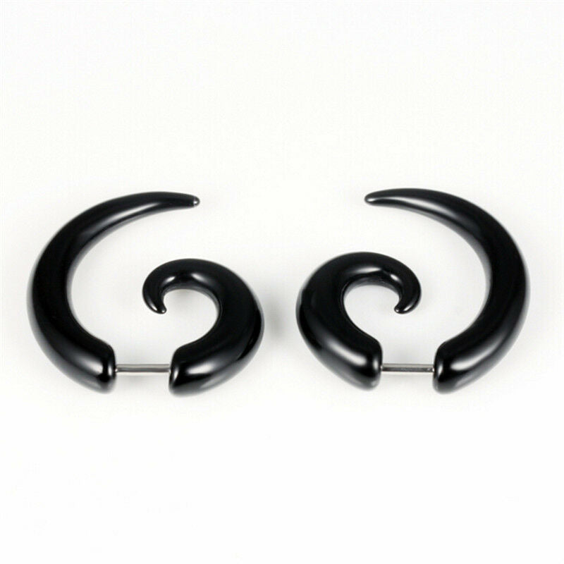 Punk Stud Earrings Rock Men Black Earrings Women PVC Anti Allergy Earrings BDAFL