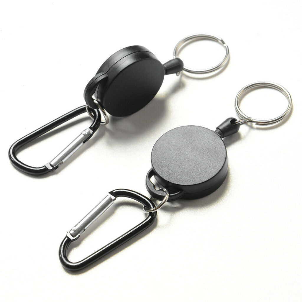 4pcs   Steel   Retractable   Key   Chain    Keyring   Holder   Backpack   Belt