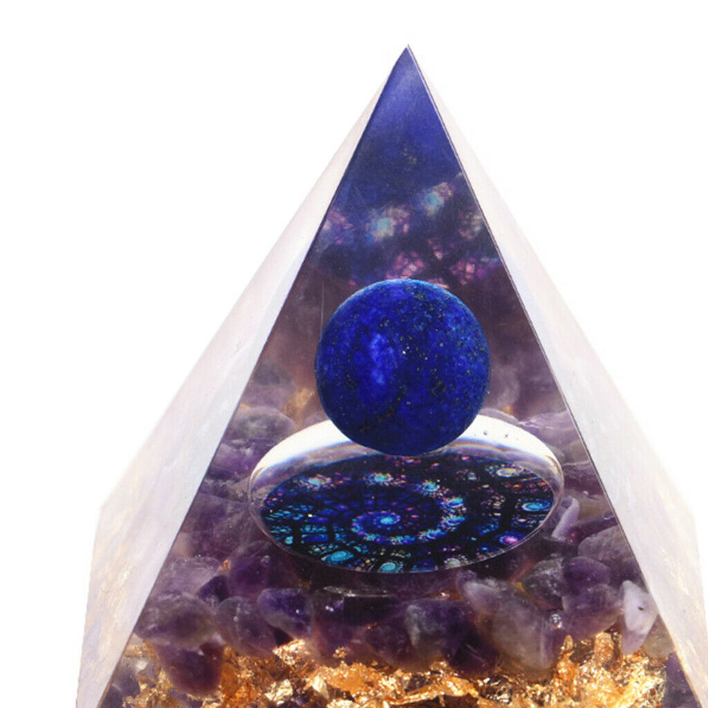 60x60mm Crystal Pyramid Good Luck Meditation Yoga Amethyst Desktop Ornament