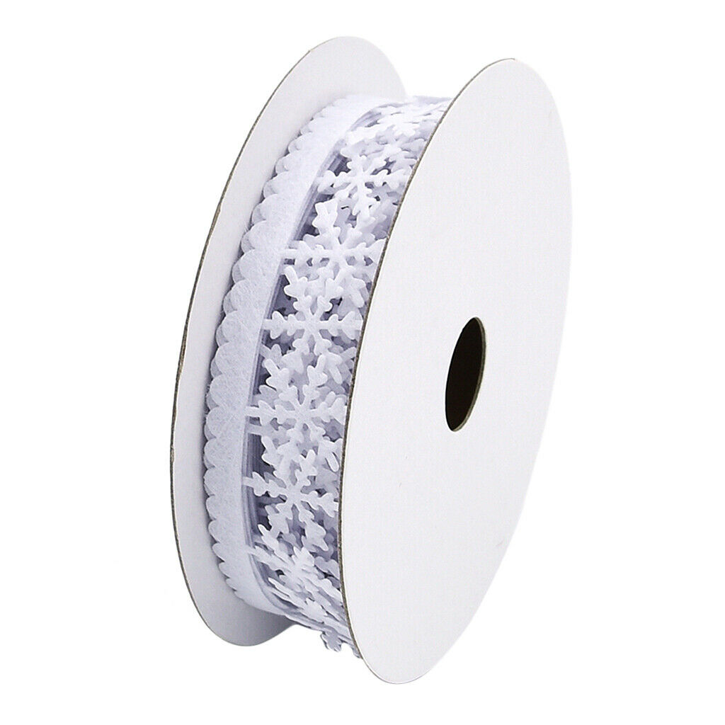5m 25mm Christmas Snowflake Ribbon Trim DIY Wedding Decoration Gift Wrapping