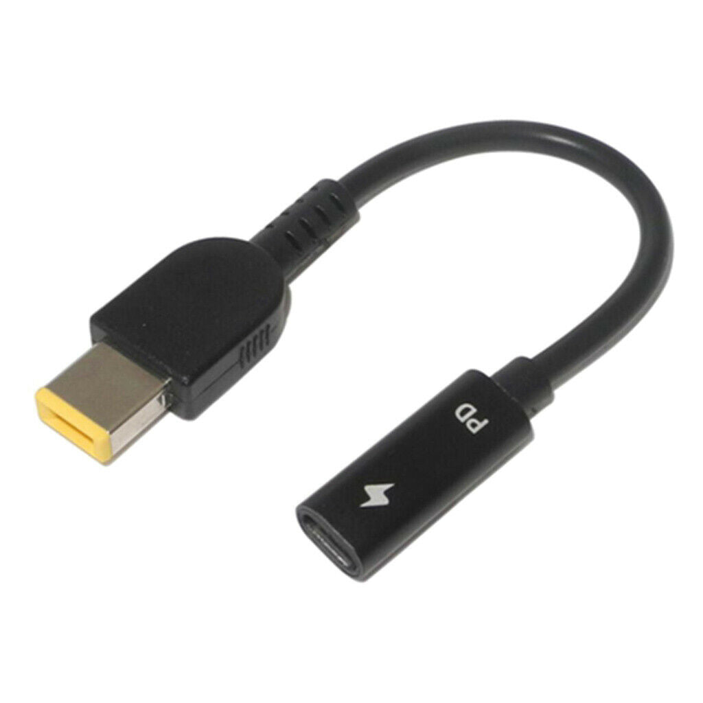 2 Packs Power Adapter Cable USB Type-C To Square Plug Charger For Lenovo