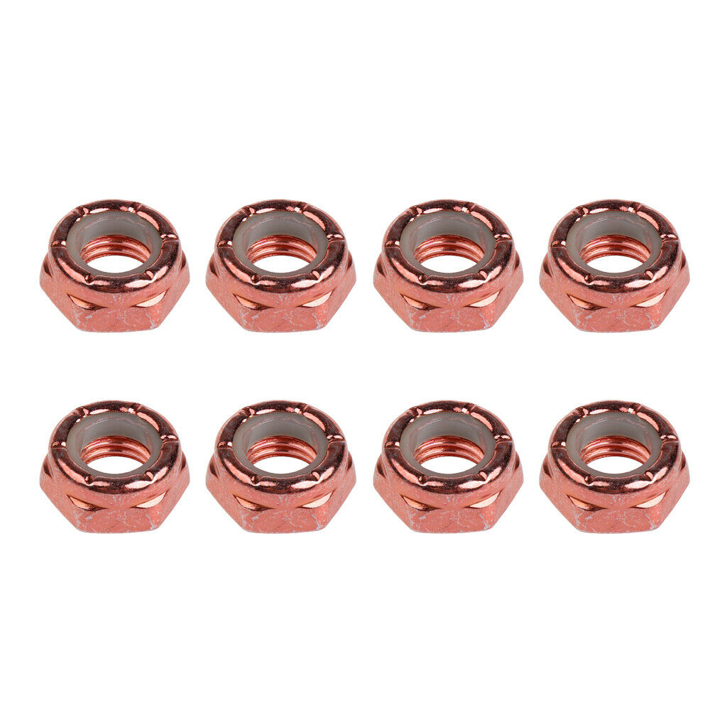 8pcs Skateboard Replacement Truck Axle Screw Nuts Longboard Parts Chocolate