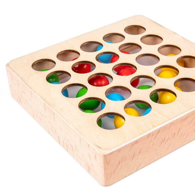 Wooden Busy Board with Colorful Beads Montessori Fine Motor Training Play Set