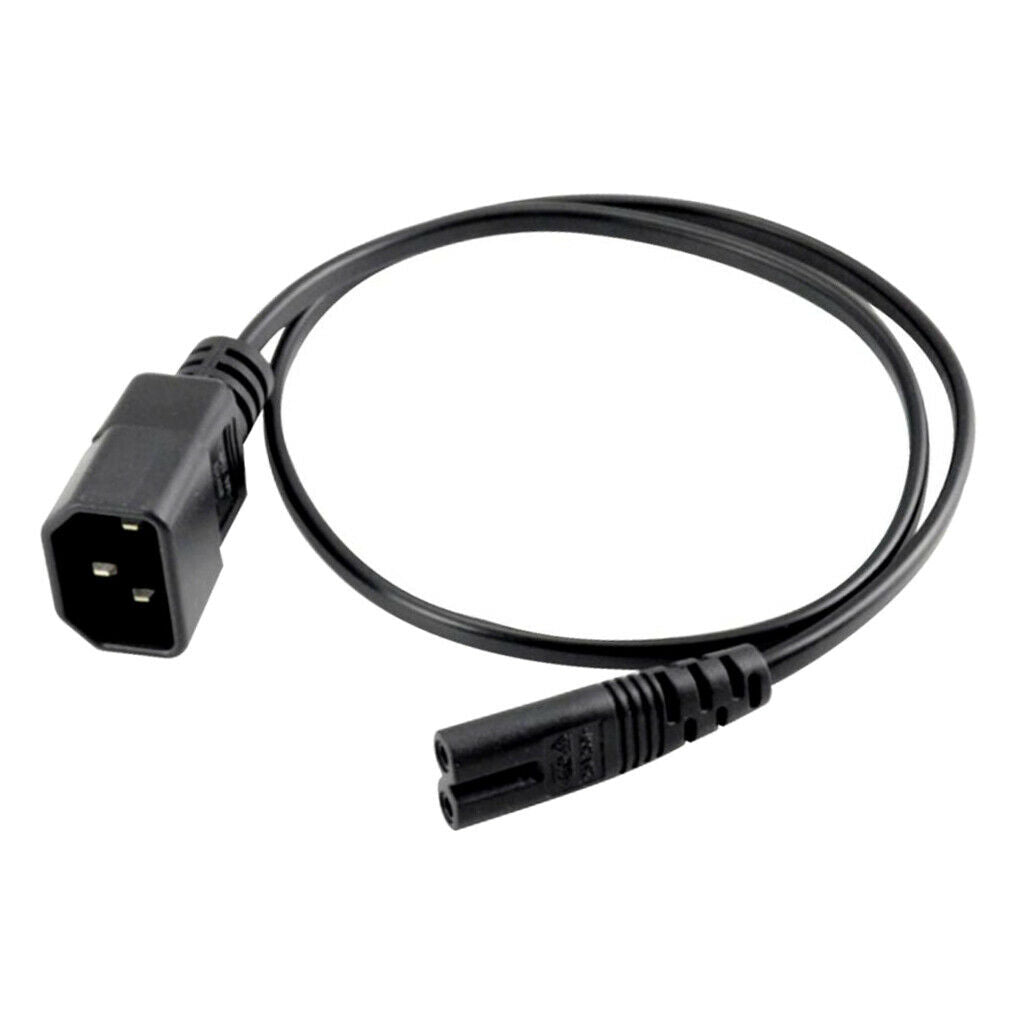 New PVC IEC320 C14 Male to C7 Female 200cm 2 Prong 0.75 Square Replacement