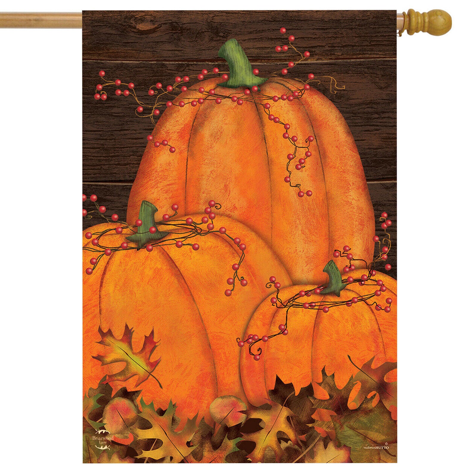 Rustic Pumpkin Patch Fall House Flag Autumn Primitive 28" x 40" Briarwood Lane