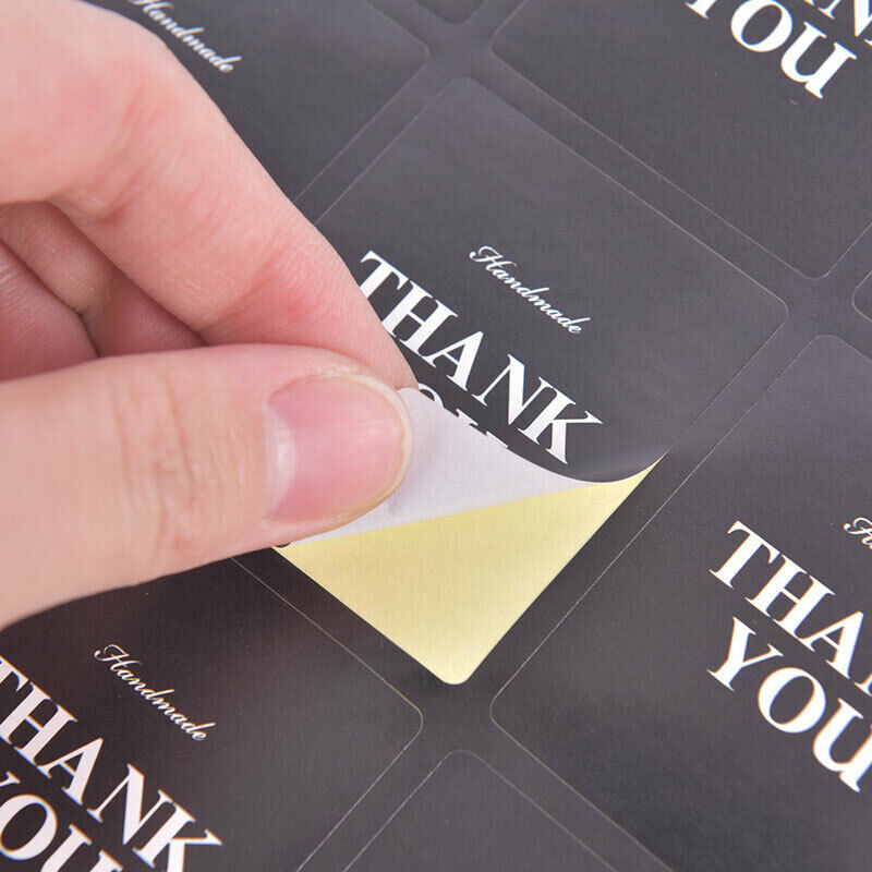 90Pcs Rectangle Black Handmade Thank You Cake Packaging Sealing Kraft Sti.l8