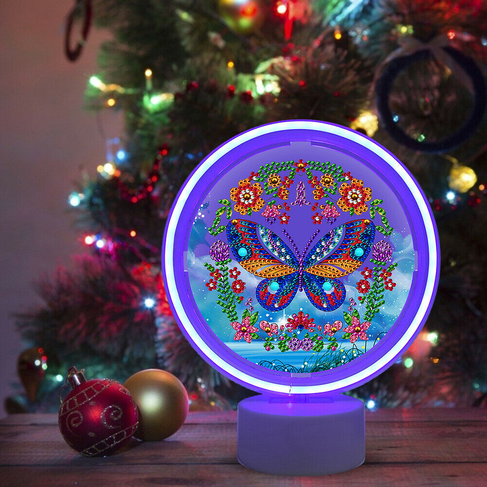Butterfly DIY Special Shaped Drill Diamond Painting LED Decor Night Light @