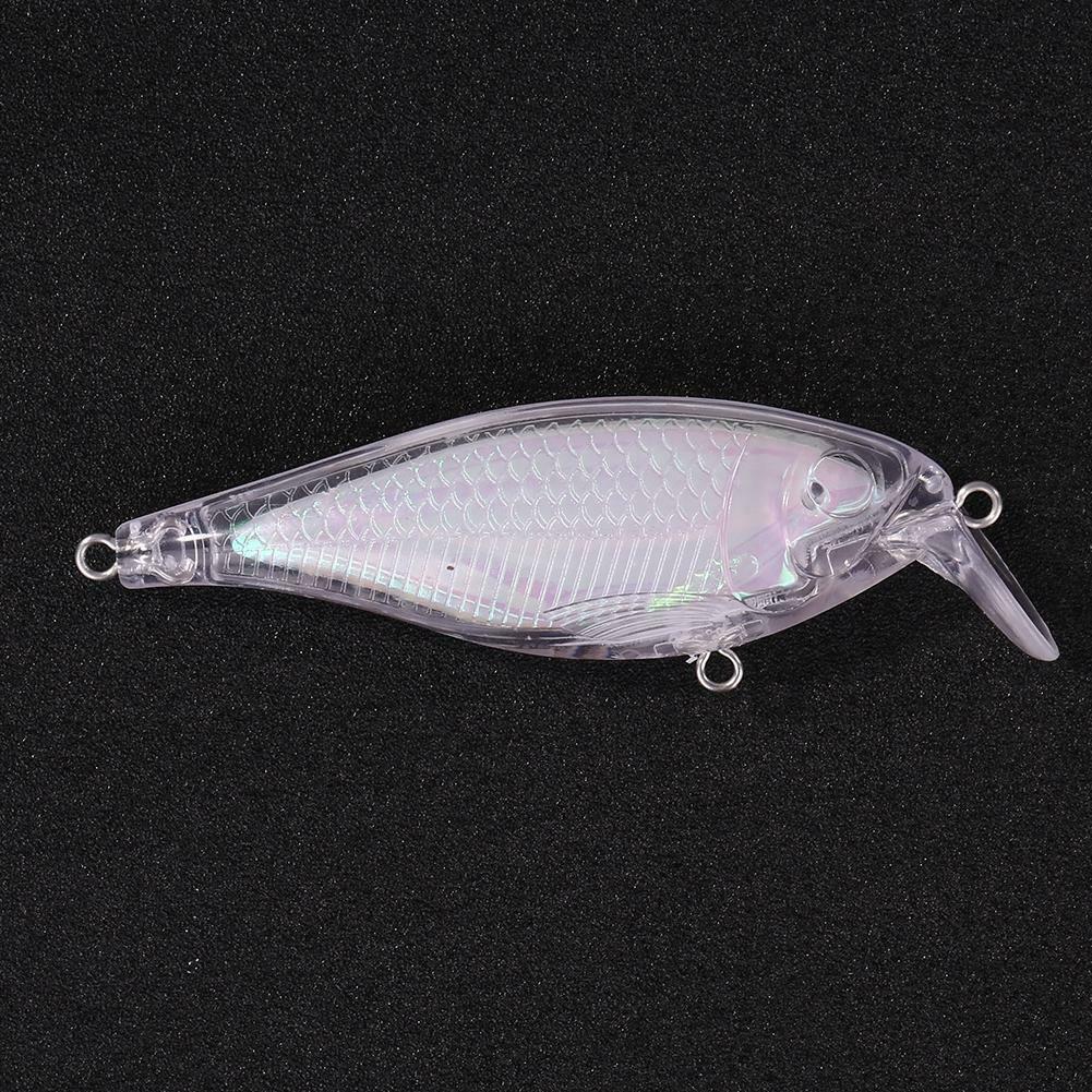 Unpainted Blank Hard Lures Pink Transparent Artificial Outdoor Fishing Tool @