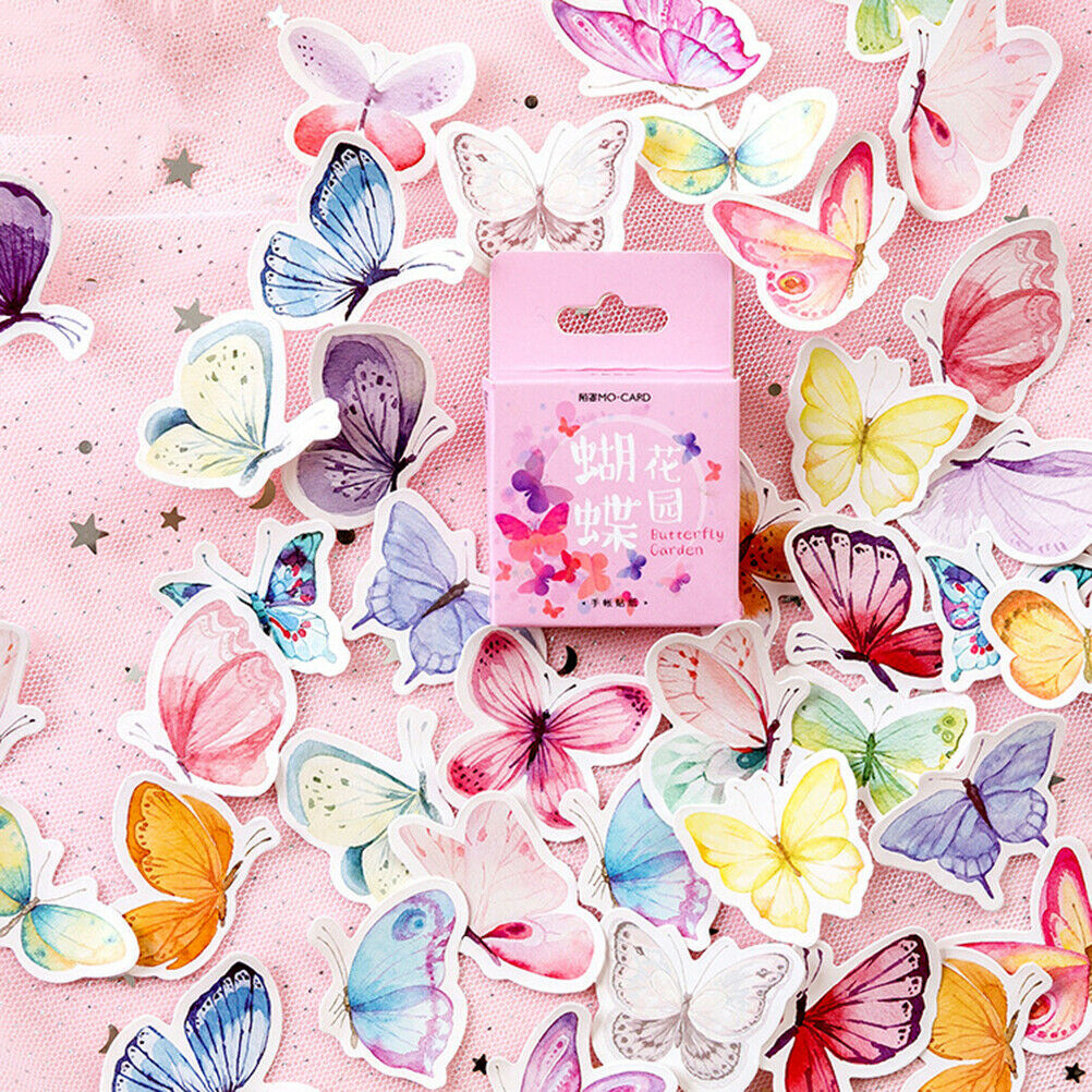 46pcs Butterfly Garden DIY Diary Stickers Paper Lables Gifts Packaging Decor Re