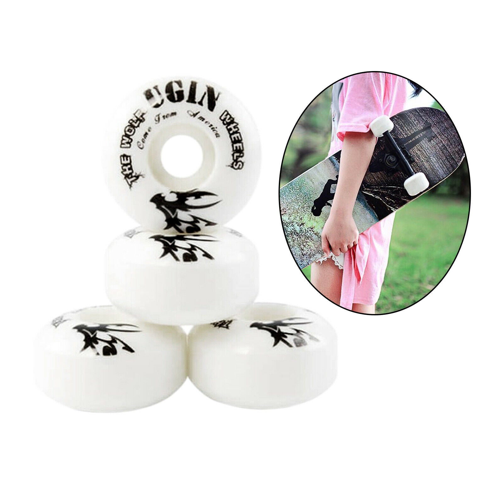 4Pack PU Skateboard Wheels Set 52x30mm 95A Skate Board Roller Accessories