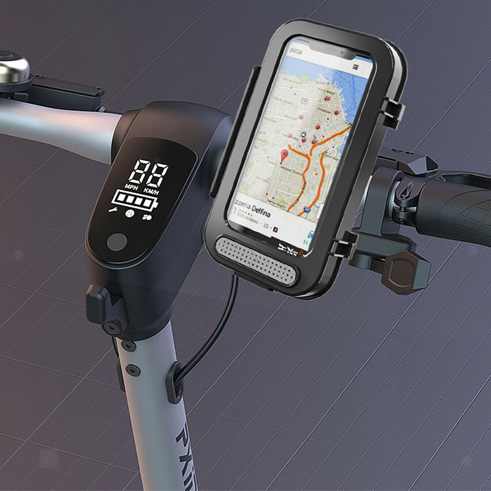 Waterproof Bicycle Motorcycle Handlebar Smart Phone Holder Case Shockproof