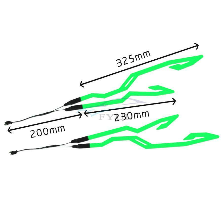 4x Motorcycle LED Signal Helmet Light Night Light Riding Decorative Strip Green