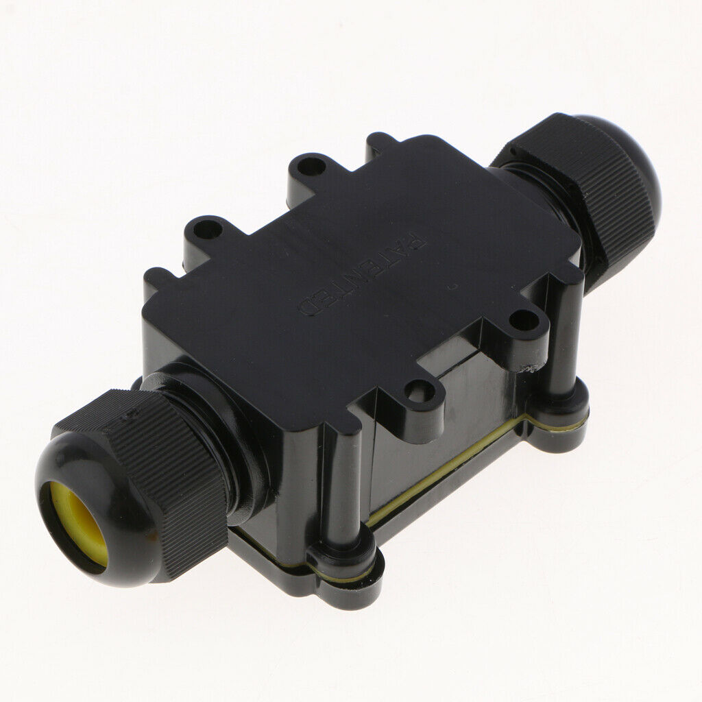 Waterproof IP68 Cable Wire Connector Electrical 2 Way Junction Box Black