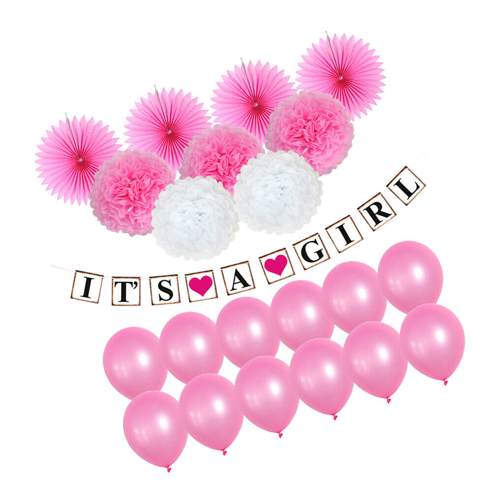 It's A Girl Gender Reveal Suit Baby Shower Birthday Party Backgroud Decor