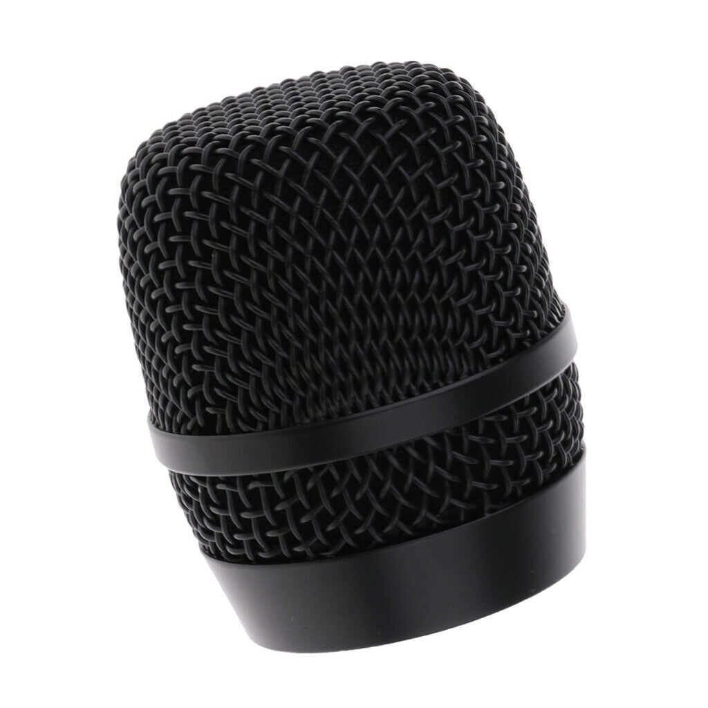 Practical 2x Steel Mic Grill Ball Heads Black for BBS Wireless Microphone Parts