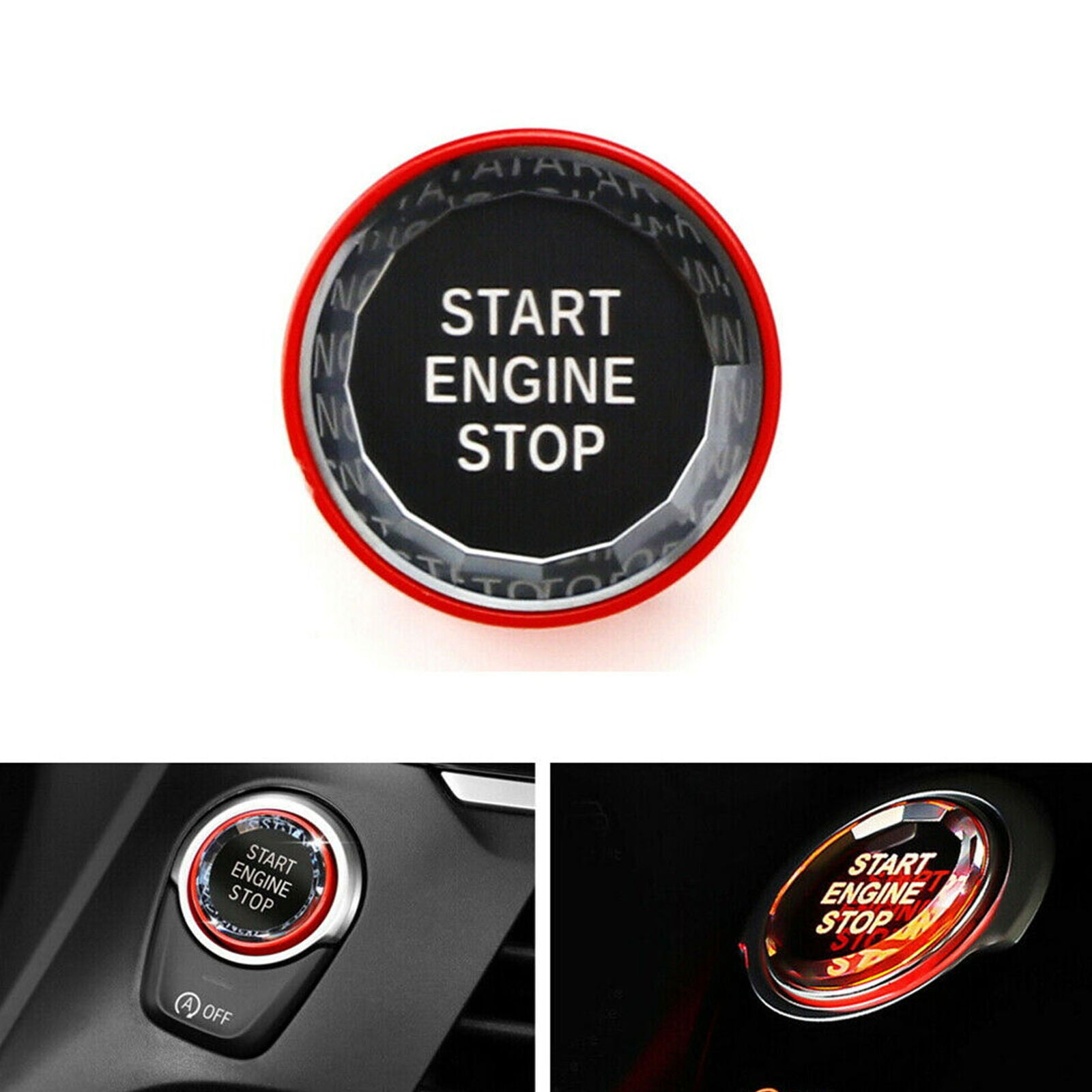 Red Engine Start Stop Switch Button Cover Crystal For BMW E Chassis E90 E92 E93