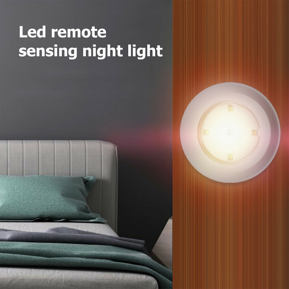Wireless Stick On Puck LED Tap Light Remote Under Cabinet Closet Night Light 3pc