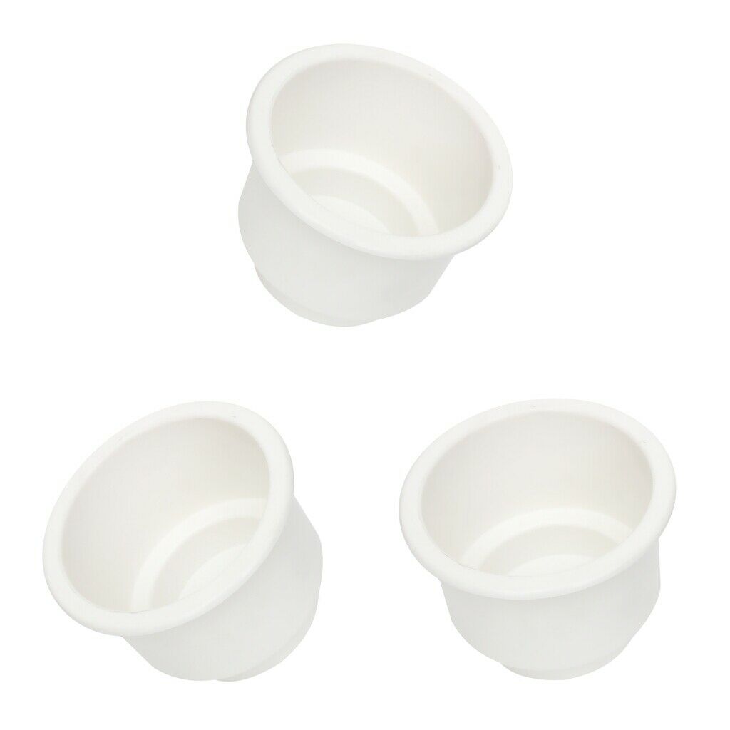 4x Recessed Drop In Cup Drink Can Holder Boat Car Marine Rv Trailer, White