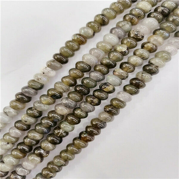 1 Strand 8x5mm Natural Labradorite Rondelle Abacus Spacer Beads 15.5inch HH9358