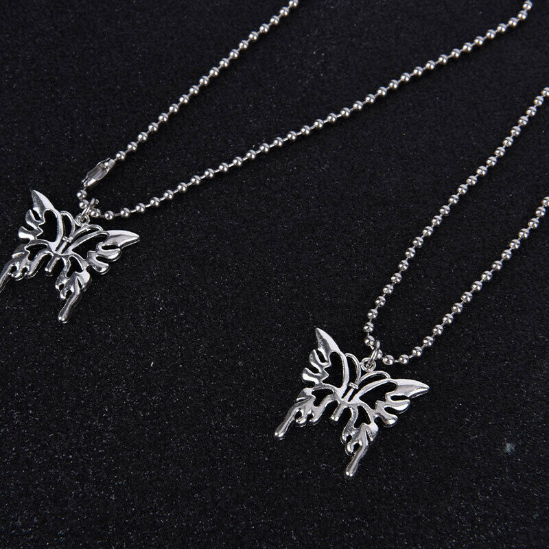 Sexy Butterfly Pendant Necklace Stainless Steel Goth Fashion Jewelry Necklac Rf