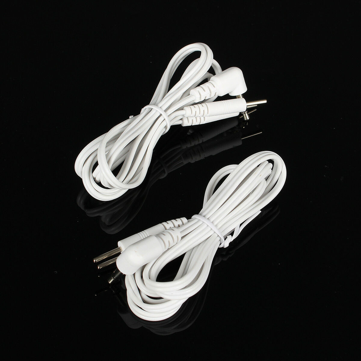 2X 3.5mm Replacement Electrode Pads Lead Cable Wire Connection for Tens Black