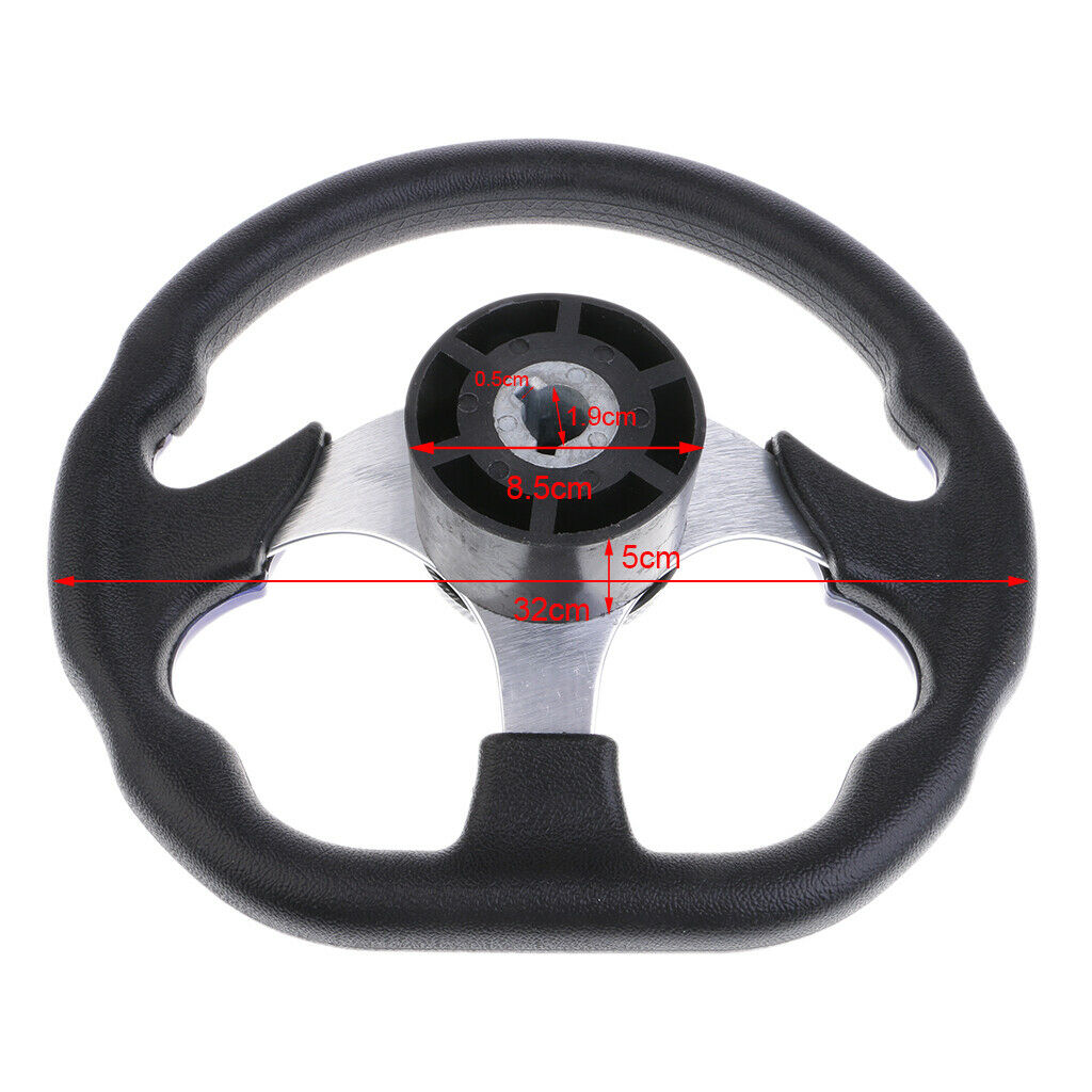 320mm Battle Style 3-spoke Marine Steering Wheel with Soft Foam Grip 3/4"