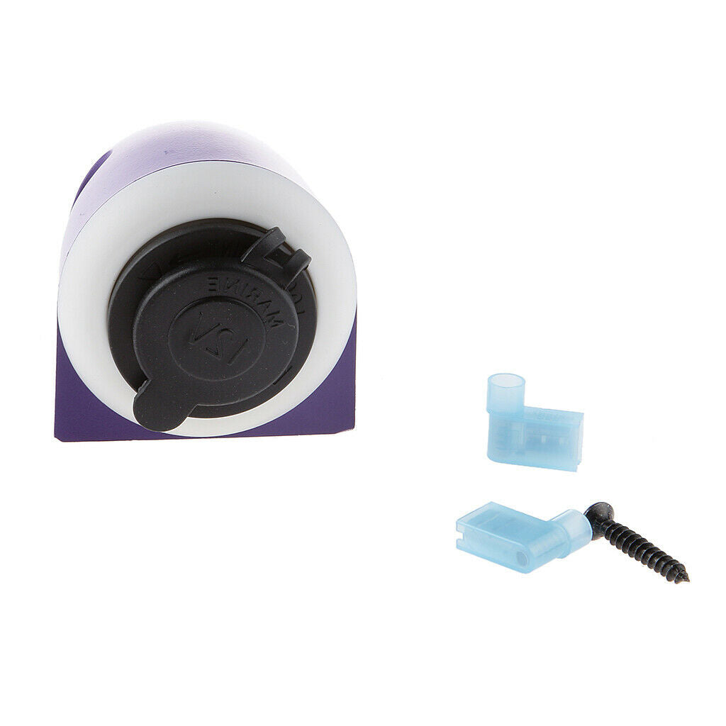 Waterproof 12V Charger Power Adapter Car Cigarette Lighter Socket Purple