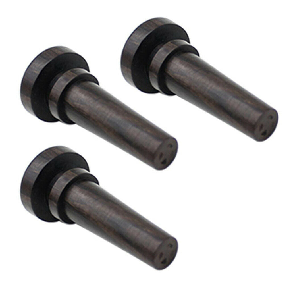 3 Pieces Black Ebony Tail Nails DIY for 4/4 3/4 Violin