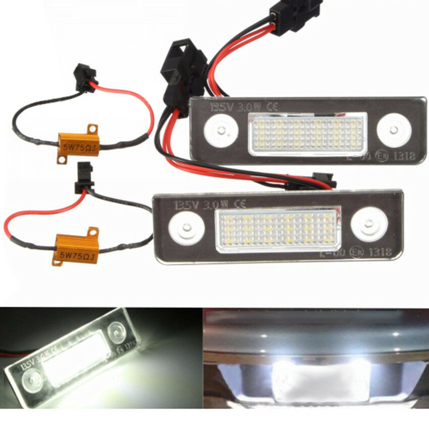 white LED License Plate Light White For Skoda Octavia 2 1Z/Roomster 5J 2006-2010