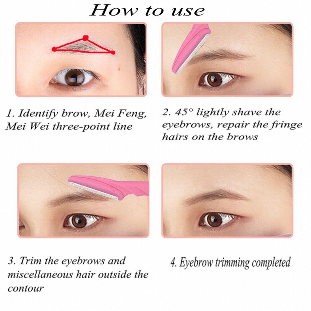 10pcs/set Eyebrow Cutters Portable Special Eyebrow Shaver Trimmer Random Color