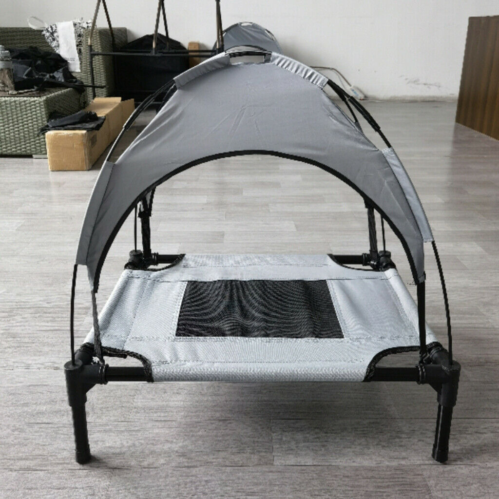 Elevated Pet Bed with Canopy Lightweight Dog Cat Camp Tent Outdoor Beach