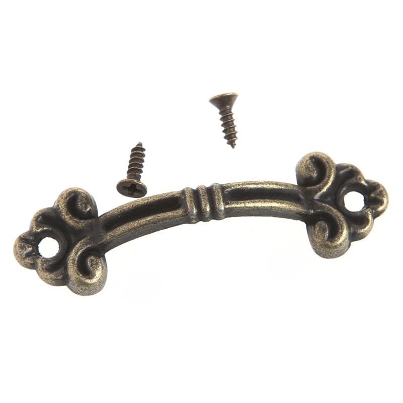 10X Bronze Handle Knob Retro Arch Tracery Drawer Wooden Jewelry Box Cabinet Pull