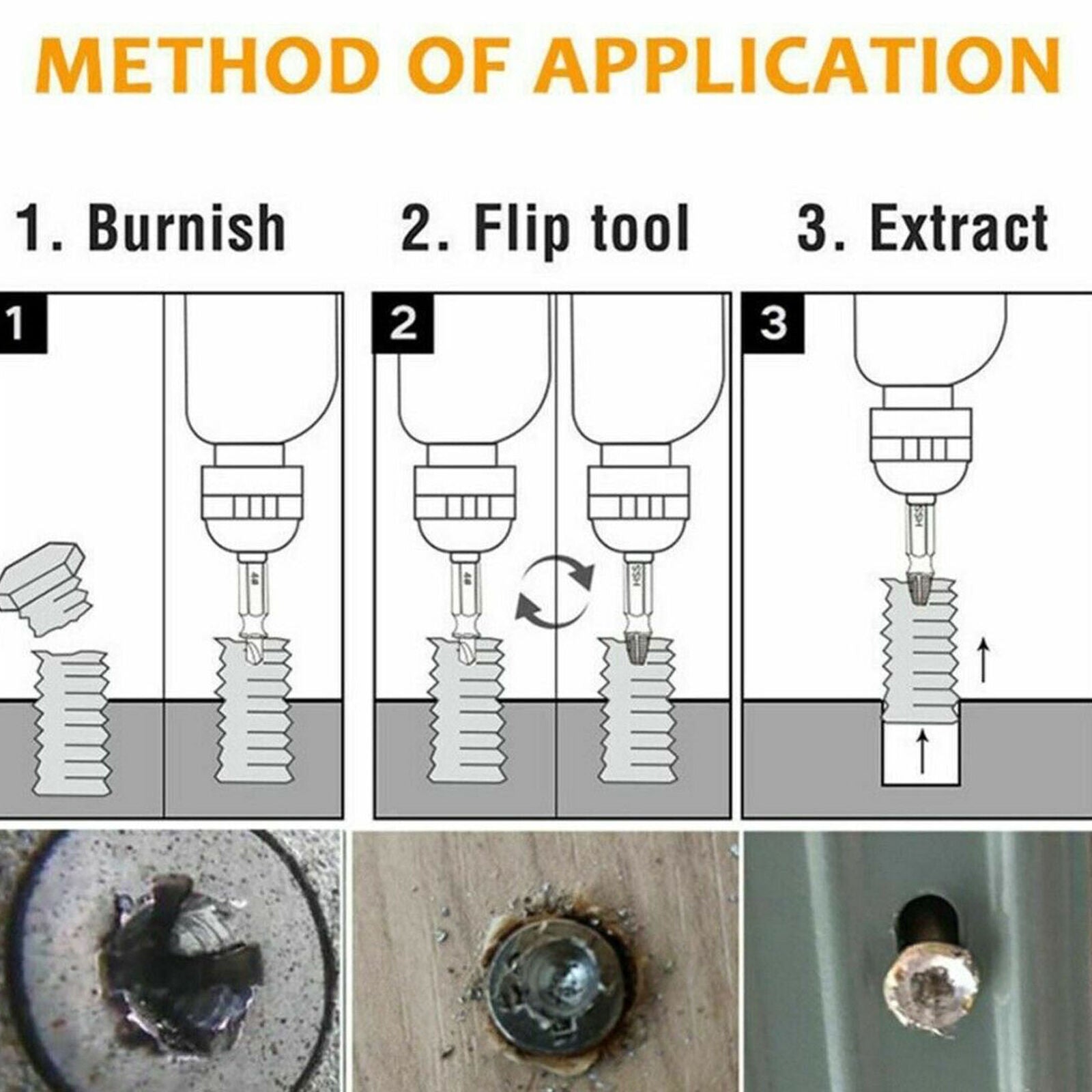 6pcs Damaged Screw Extractor Speed Out Drill Bits Tool Set Broken Bolt Remover