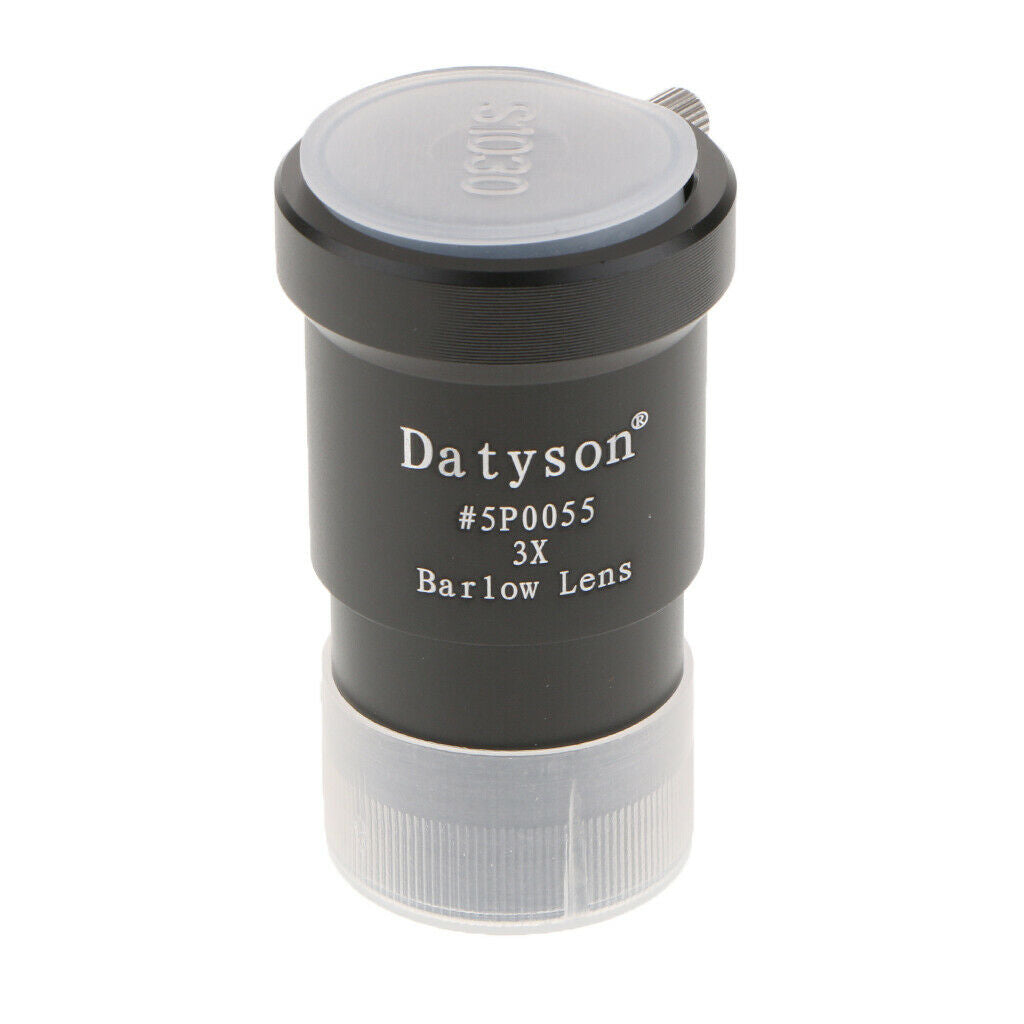 1.25” 31.7mm 3X Magnification Metal Barlow Lens for Telescope Eyepiece Black