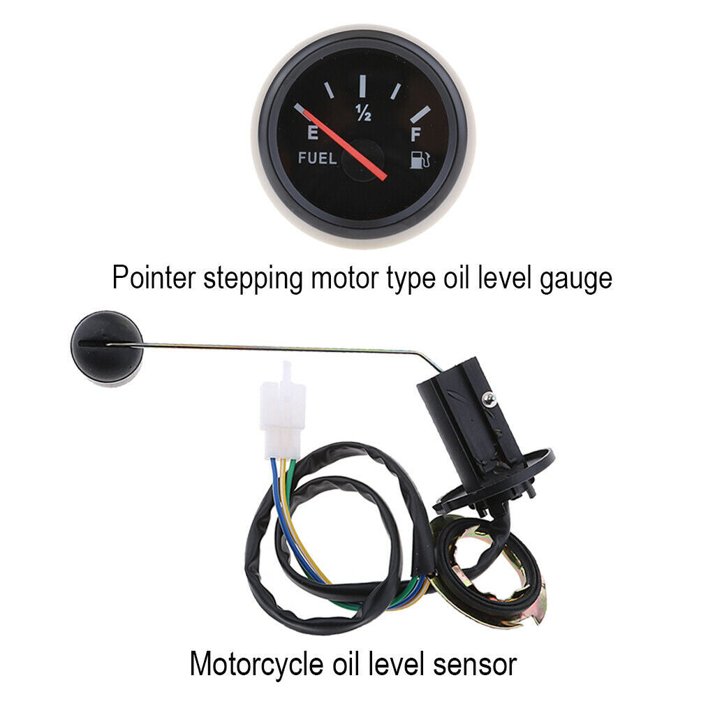 Truck Marine 2" Fuel Level Gauge with Sensor 12V E-1/2- F Pointer Range