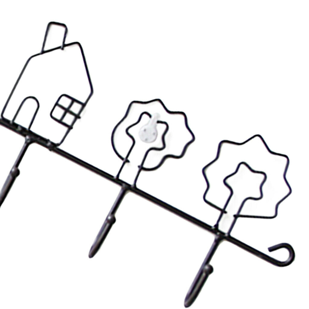 Crochet Wall Hook Door Garment Handbag Hat Self Adhesive Iron - House and Tree