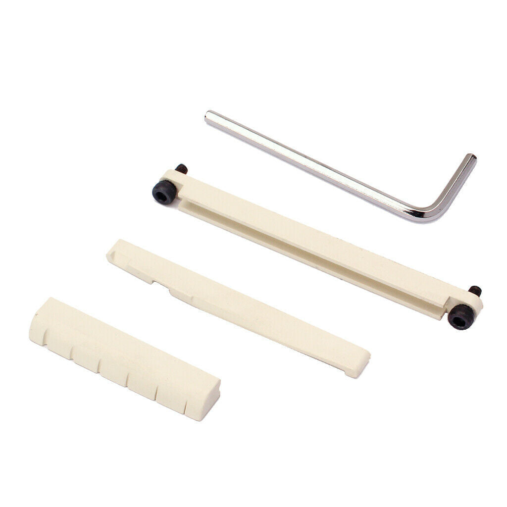 Guitar Bridge Replacement Bone Nut w/ Truss Rod for Mandolin Banjo Beige
