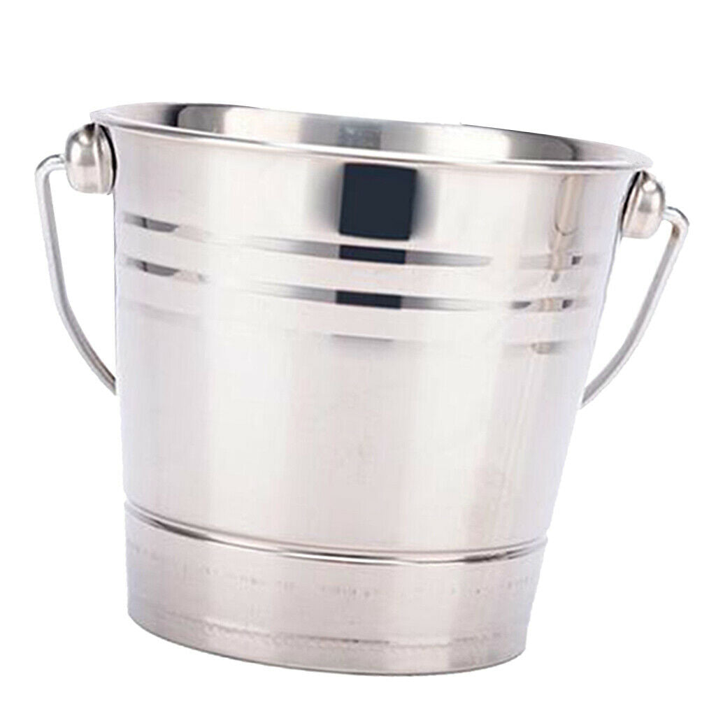Polished Ice Bucket Champagne Wine Beer Cooler Party Cafe Bar Supply 3qt