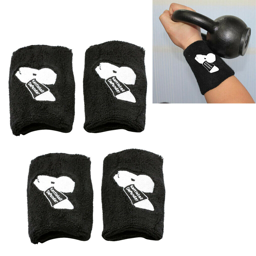 2Pairs Sports Black Kettlebell Wrist Guard  Braces Protector