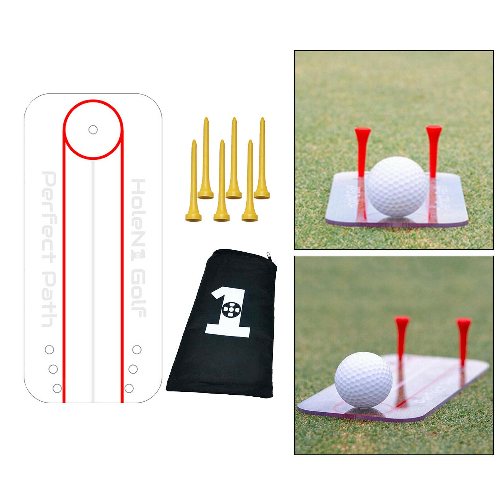 Portable Golf Putting Aid Swing Trainer Batting Hitting Putting Tutor Tool