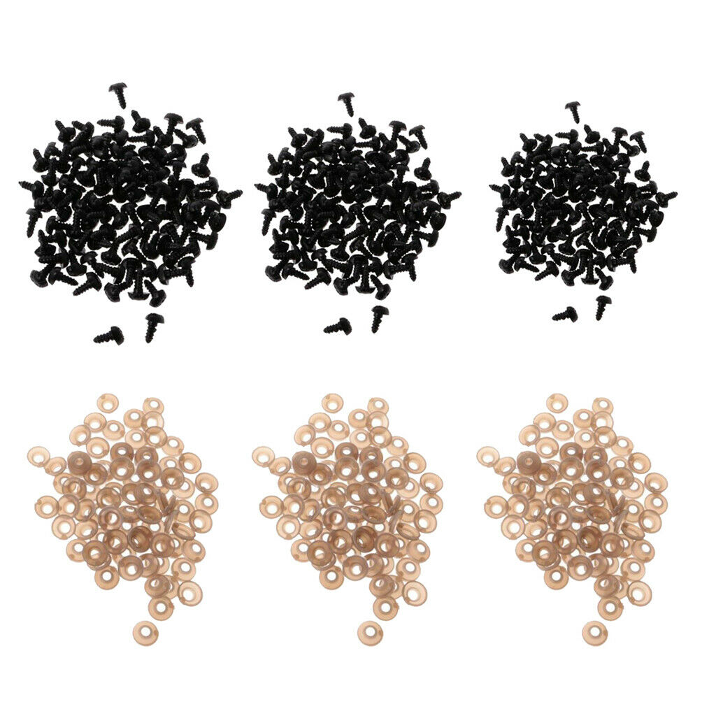 300 Pieces Black Plastic Animal / Dog Safety Noses with BACKS For Teddy Bears