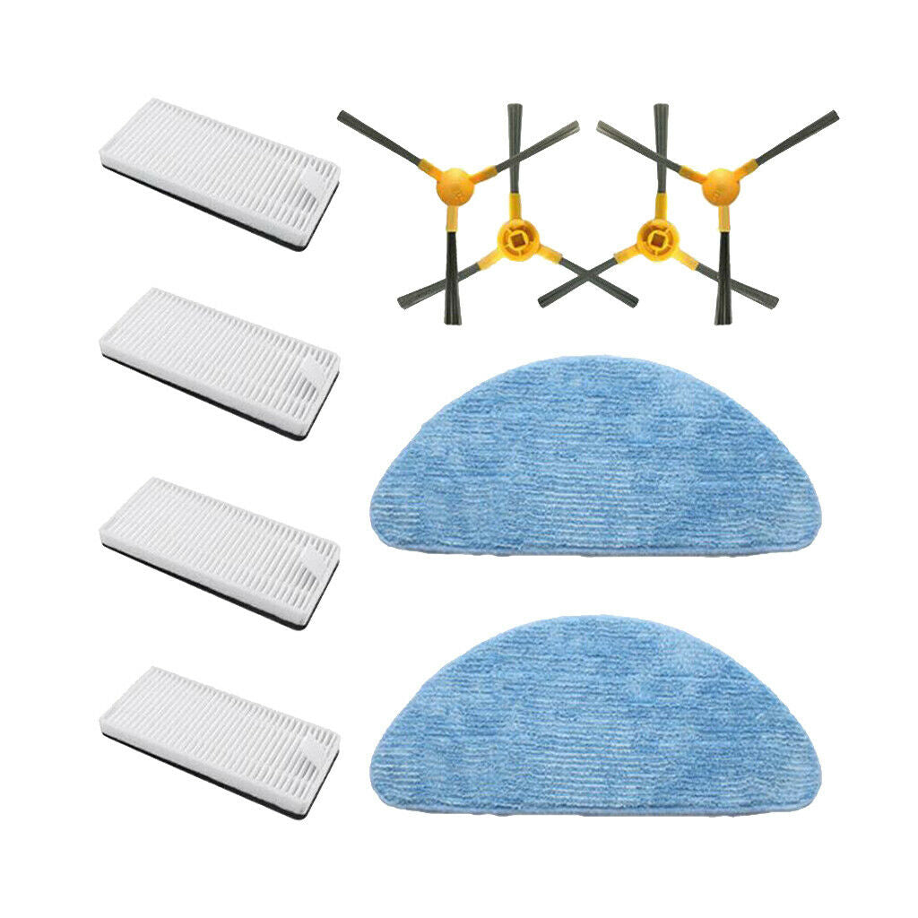 Filters + Side Brushes + Mop Side Brushes Replacement Cloth Set For