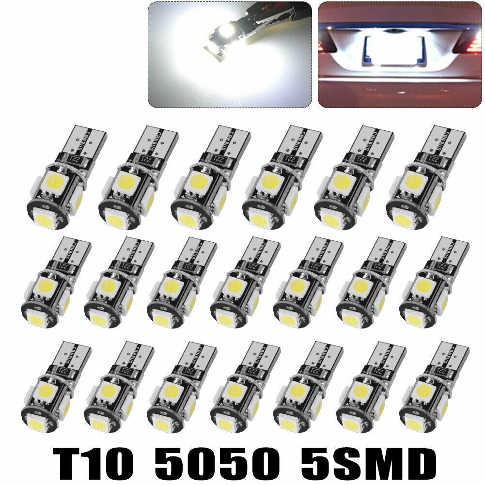 6x LED Canbus Error Free T10 5050 Interior Light Bulbs 168 192 194 2825 White